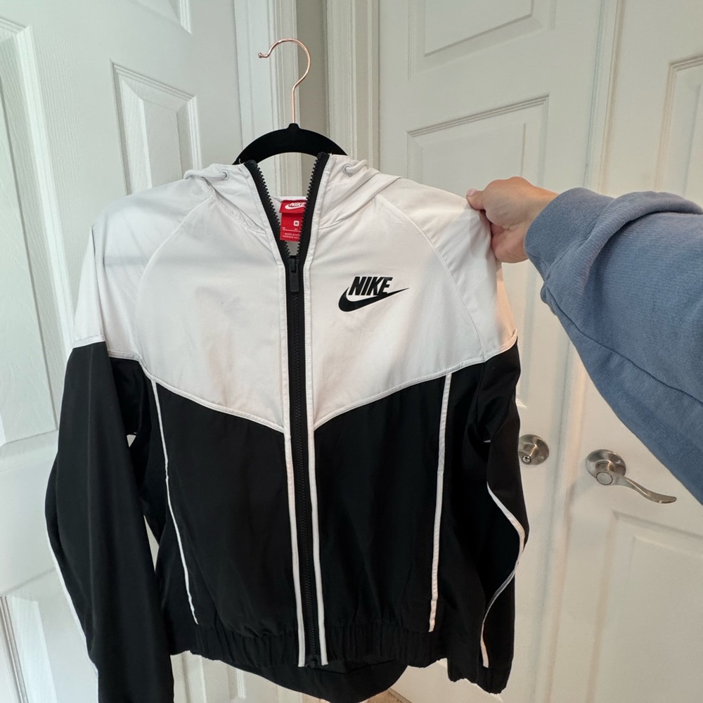 Nike Women's Black and White Bomber Jacket